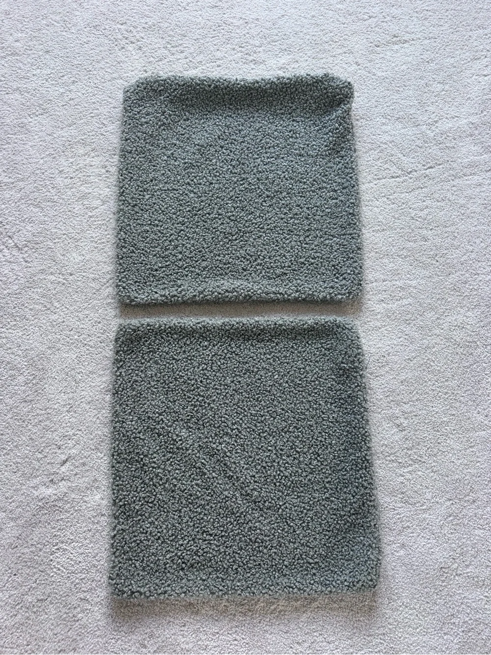 Set of 2 - Pottery Barn Grey Cozy Teddy Faux Fur Pillow Covers
